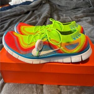 Nike free Flyknit + rainbow colored size 13 brand new eBay authentic guarantee